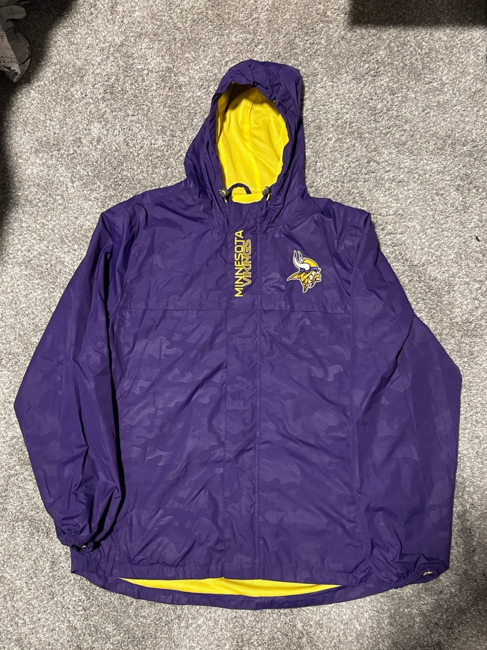 NFL Minnesota Vikings Jacket Full Zip Purple Camo Men’s XL